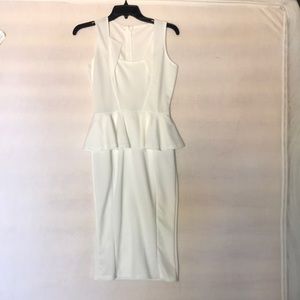 All White Peplum Dress